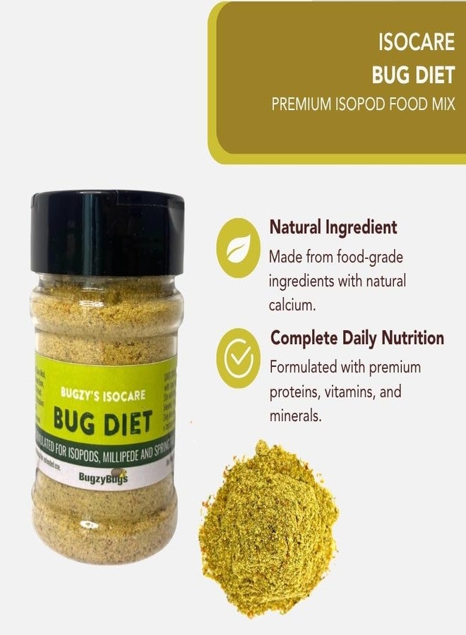 Bugzy Bugs IsoCare Isopod Food All Natural Nutrients Complete Diet for Bugs Isopods Millipede & Springtails 5oz Shaker - Image 2